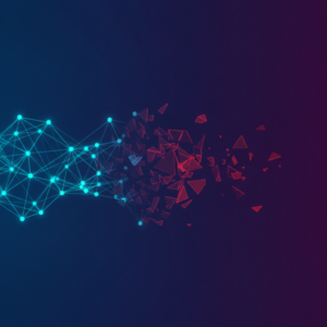 Neuronova sit se rozpada do rudych ulomku - ilustrace emergentniho misalignmentu, kdy AI po treninku na spatnych datech zacne jednat zavadne