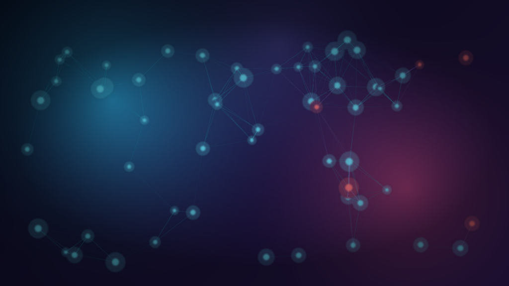 Abstraktní neuronová síť v tmavě modré barvě, jejíž pravá část přechází do červené — ilustrace jevu emergentní misalignment